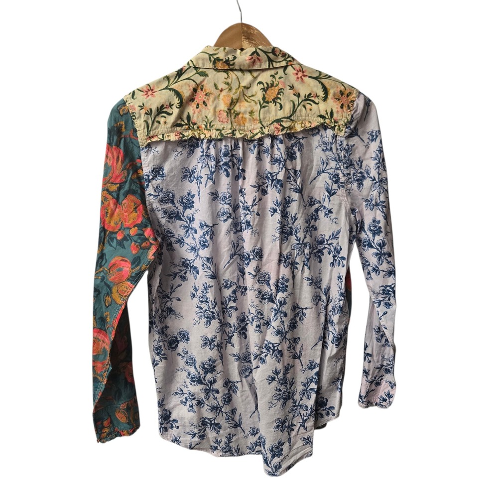 Sundance Button Down Blouse Boho Medium Floral Pa… - image 4